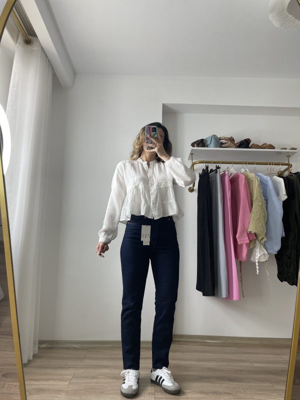 Tasarım Müslin Bluz Beyaz - Görsel 7