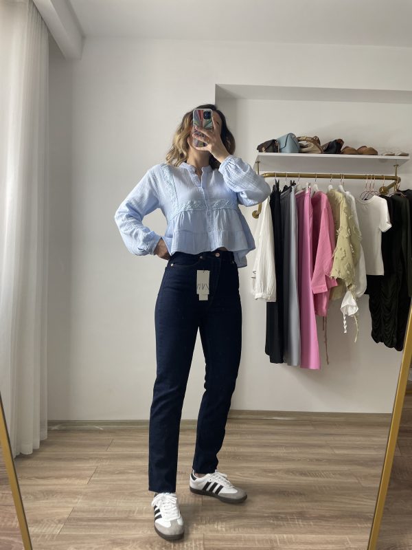 Tasarım Müslin Bluz Bebe Mavi - Görsel 9